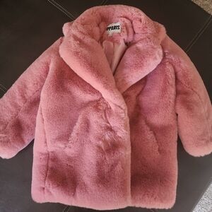Girl's Designer Faux Fur Pink Coat by Apparis, NWOT, size 8Y